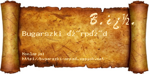 Bugarszki Árpád névjegykártya