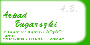 arpad bugarszki business card